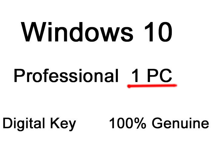Clé véritable d'anglais de clé de produit de Windows 10 de PC pro directe par email